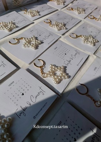 İnci Boncuklu Beyaz Bohem Anahtarlık - Görsel 2