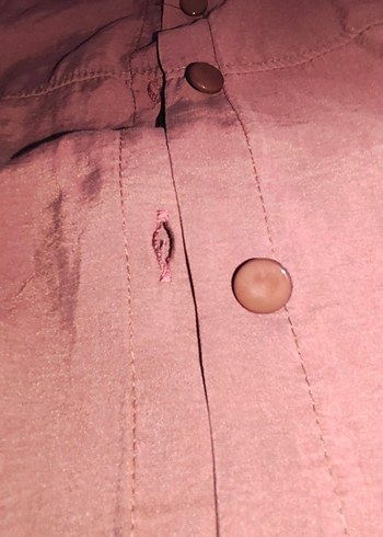 Bordo Keten Düğmeli uzun
 Kollu Gömlek - Görsel 4