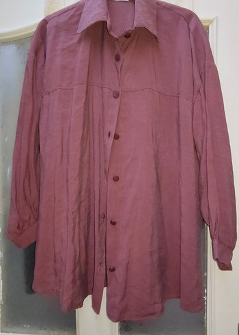 Bordo Keten Düğmeli uzun
 Kollu Gömlek - Görsel 6