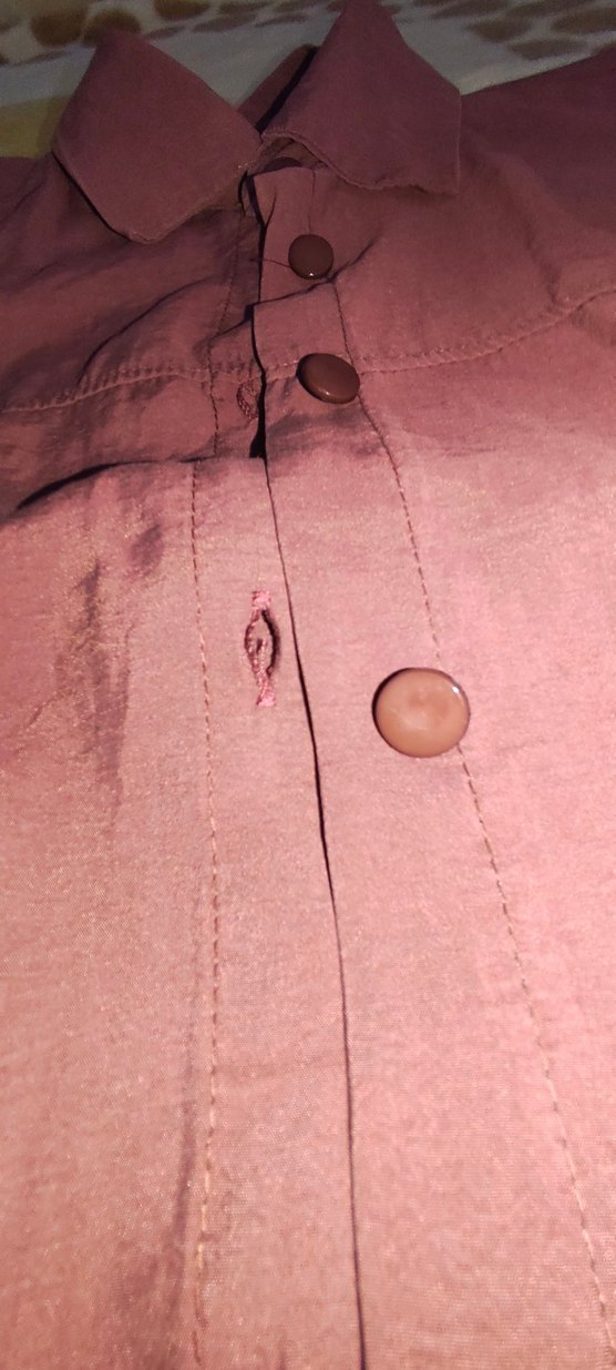 Bordo Keten Düğmeli uzun
 Kollu Gömlek - Görsel 4