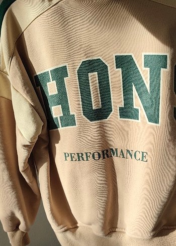 Bej Pamuklu Sweatshirt ve Eşofman Takımı - Görsel 3