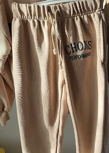 Bej Pamuklu Sweatshirt ve Eşofman Takımı - Görsel 2