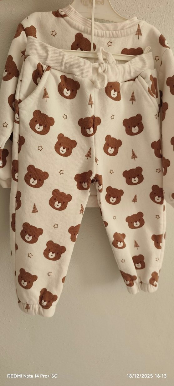 Kahverengi Ayı Desenli Bebek Takımı - Görsel 2