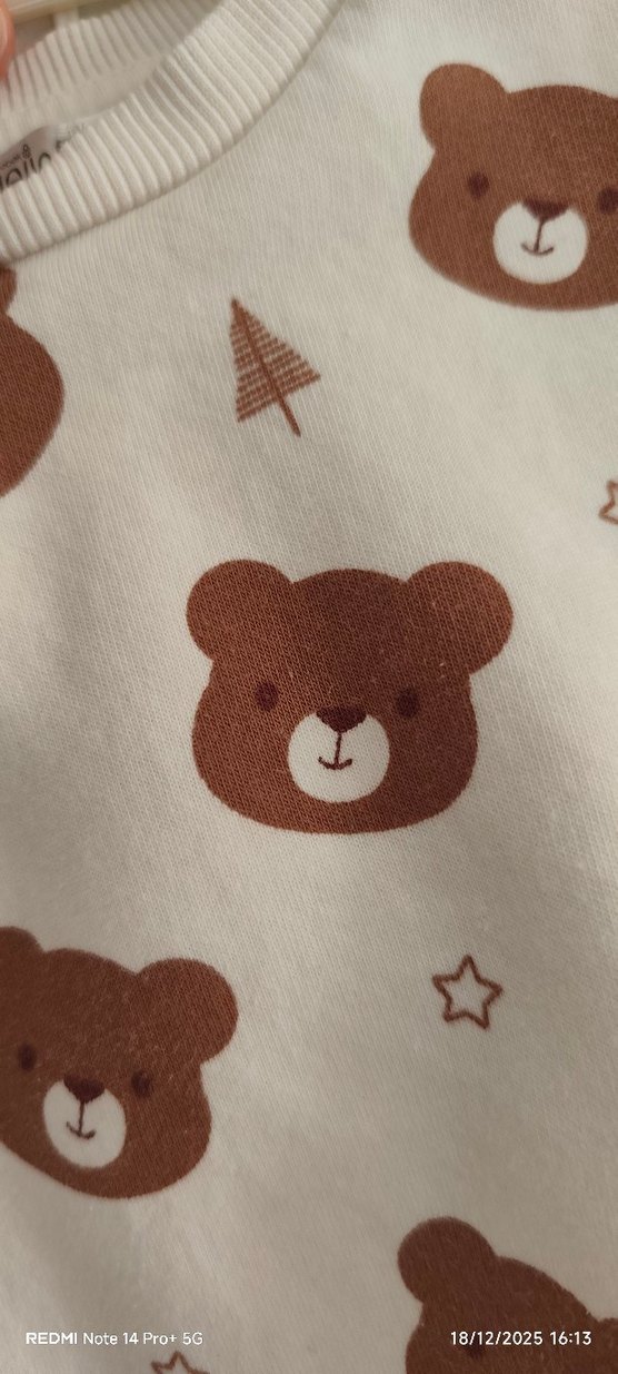 Kahverengi Ayı Desenli Bebek Takımı - Görsel 5