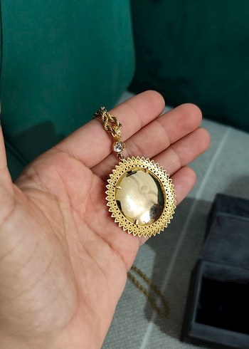 Uzun Zincirli İşlemeli Altın Kadın Kolye - Görsel 4