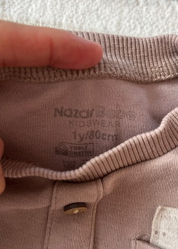 3-6 Ay Beden kahverengi Renk Erkek Çocuk Biker Baskılı Triko Sweatshirt