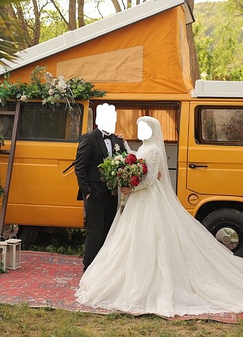 Beyaz Tesettür Gelinlik 