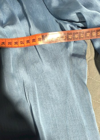 Mavi Uzun Kollu Kadın Abiye Elbise - Görsel 6