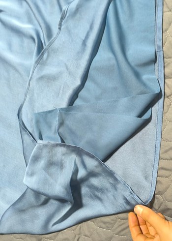 Mavi Uzun Kollu Kadın Abiye Elbise - Görsel 5