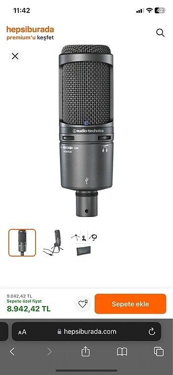 Audio Technica At2020Usb+ Cardioid Condenser Usb Microphone