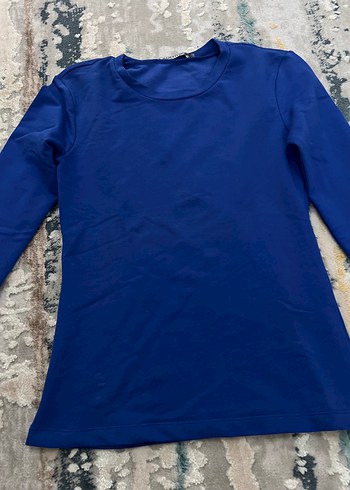 Kadın Lacivert Uzun Kollu Basic Tişört - Görsel 2