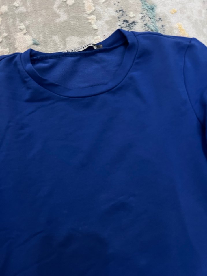 Kadın Lacivert Uzun Kollu Basic Tişört - Görsel 3