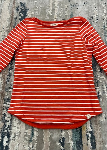 Kız Çocuk Kırmızı Çizgili Uzun Kollu Tişört - Görsel 2