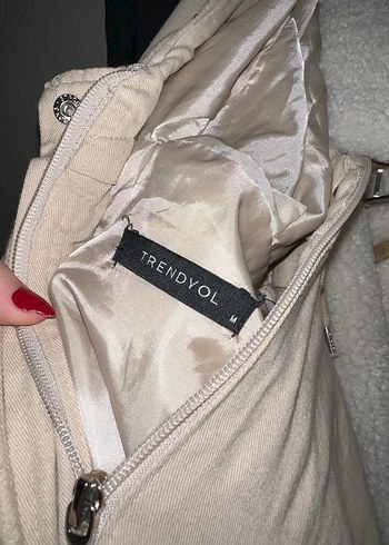 Düğmeli Kapüşonlu Bej Keten Kadın Ceket - Görsel 6