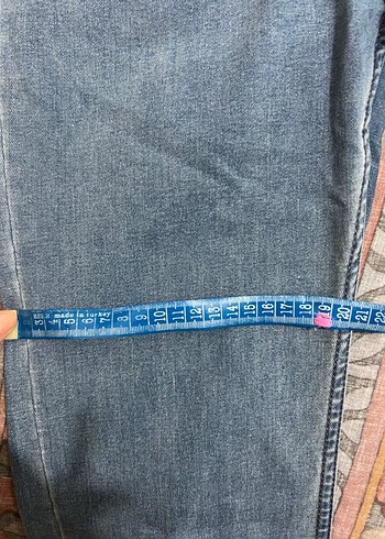 Mavi Bol Kesim Midi Kadın Kot Pantolon - Görsel 6