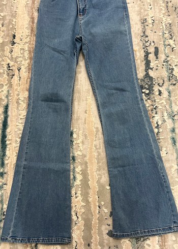 Mavi Bol Kesim Midi Kadın Kot Pantolon - Görsel 3