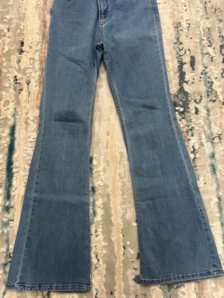 Mavi Bol Kesim Midi Kadın Kot Pantolon - Görsel 3