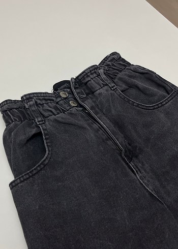26 Beden Gri Loose Fit Midi Kot Pantolon