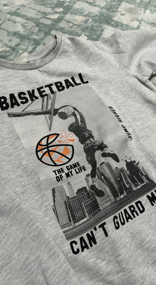 Gri Erkek Çocuk Baskılı Sweatshirt - Görsel 2