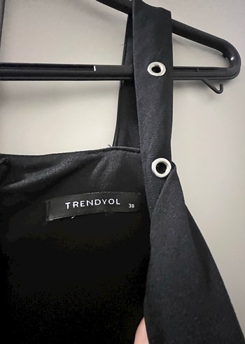 Trendyol & Milla Siyah Bantlı Gotik Uzun Elbise