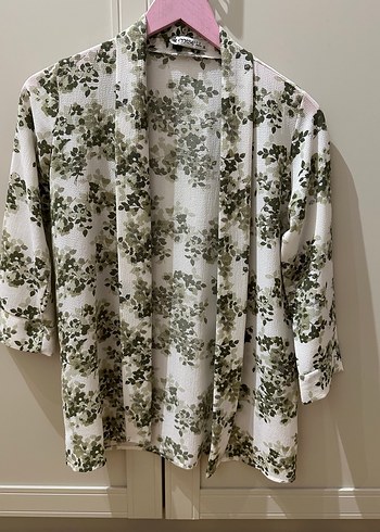 Diğer Yeşil Desenli Bohem Kadın Kimono
