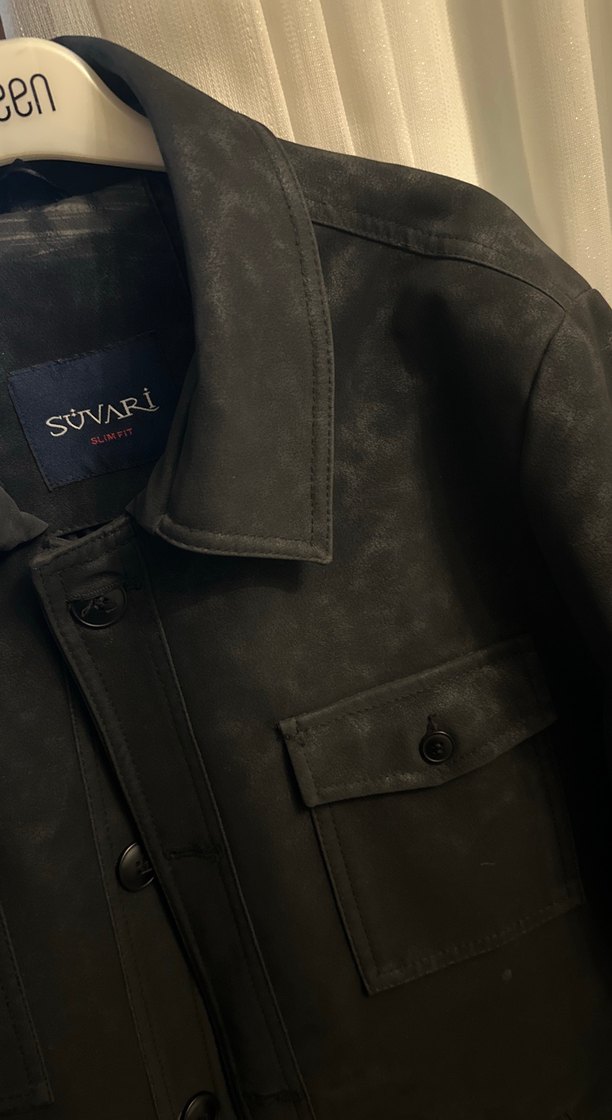 Erkek Siyah Süet Düğmeli Ceket - Görsel 2
