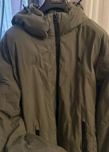 Haki Kapüşonlu Erkek Mont - Görsel 2