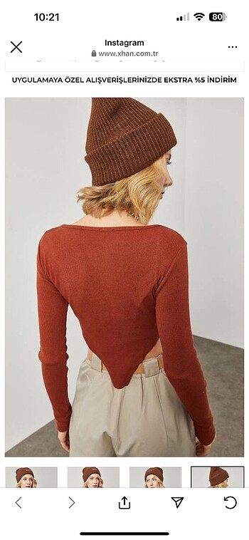 s Beden turuncu Renk Crop bluz