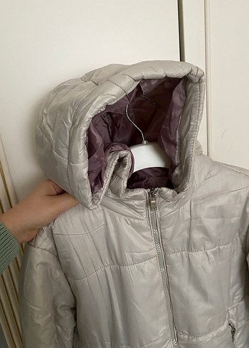 Gri Fermuarlı Kadın mont - Görsel 4