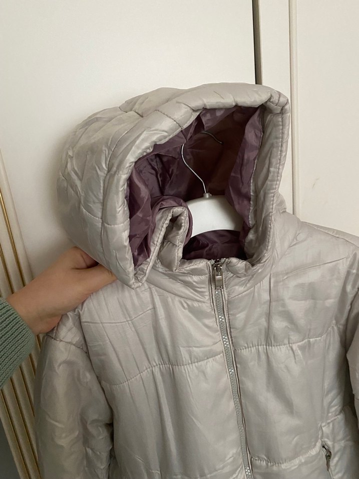 Gri Fermuarlı Kadın mont - Görsel 4