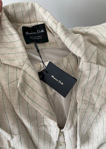 Massimo Dutti İnce Cizgili Ekru Blazer Ceket Siklik Ve Rahatlik Bir Arada