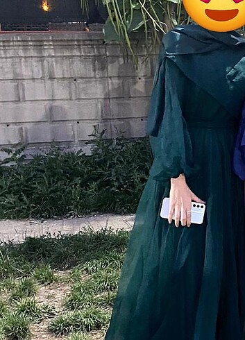 42 Beden Zümrüt Yeşili Abiye