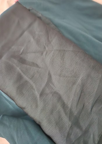 Uzun Kollu Mavi Yüksek Yakalı Kadın Elbise şal hediyedir - Görsel 3