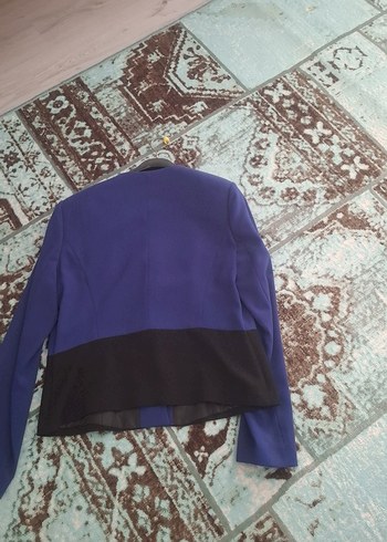 Düğmeli Kısa Lacivert Kadın Blazer - Görsel 3