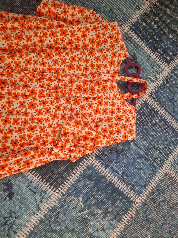 Renkli Bağlamalı Midi Bohem Elbise - Görsel 2