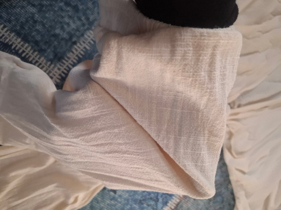 Bej alt üst takım keten pantolon yelek - Görsel 5