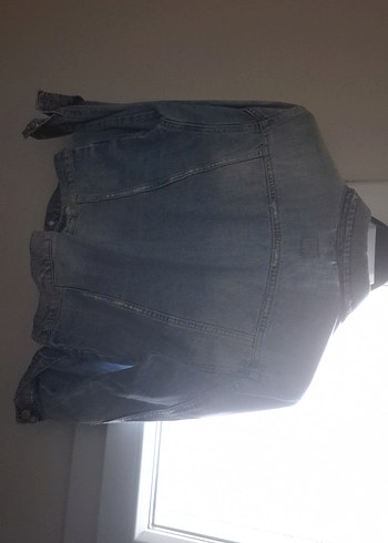 mavi Düğmeli Kadın Denim Ceket - Görsel 3