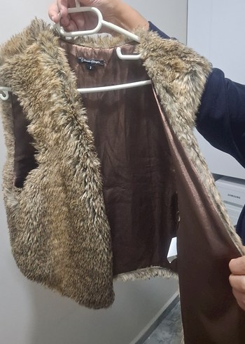 Kahverengi Kürk Detaylı Kadın Yelek - Görsel 2