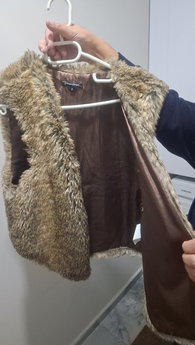 Kahverengi Kürk Detaylı Kadın Yelek - Görsel 2