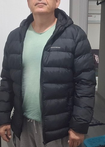 Siyah Kapüşonlu Fermuarlı Erkek Kış Ceketi - Görsel 3