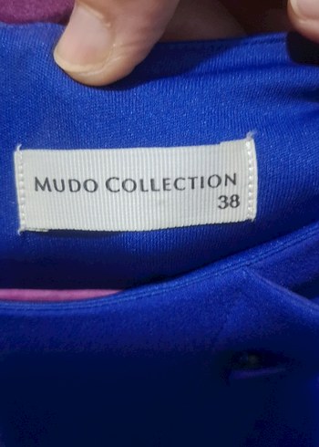 Düğmeli Kolsuz Mini Mavi Ofis Elbisesi - Görsel 5