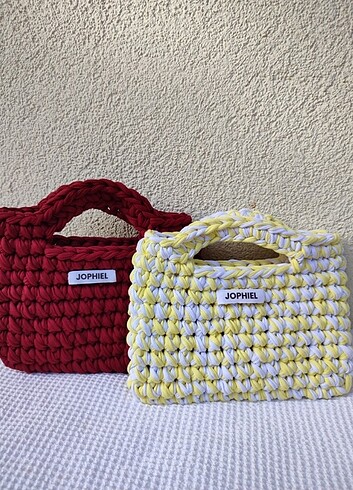  Beden Sarı tote bag örgü çanta