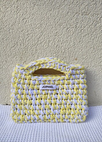 Diğer Sarı tote bag örgü çanta