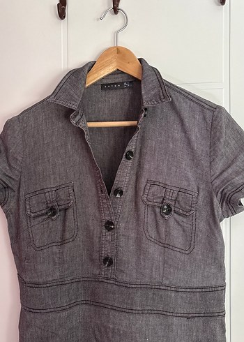 Denim Midi Elbise - Görsel 2