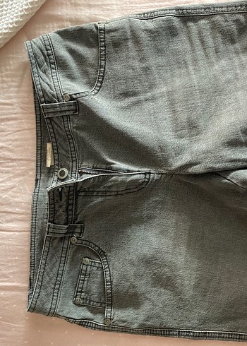 Gri Denim Şort