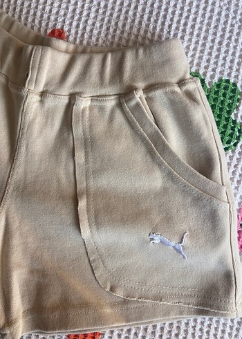 s Beden Puma Pamuk Bej Mini Şort