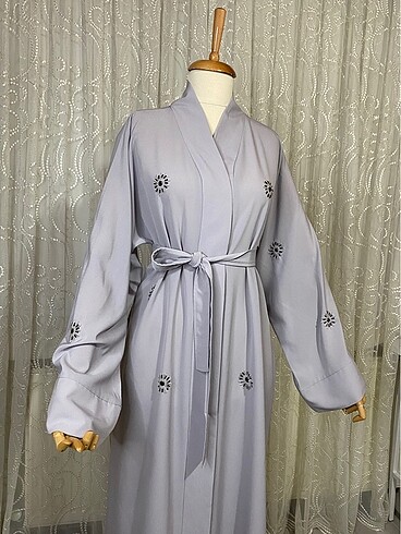Diğer Gri krep abaya