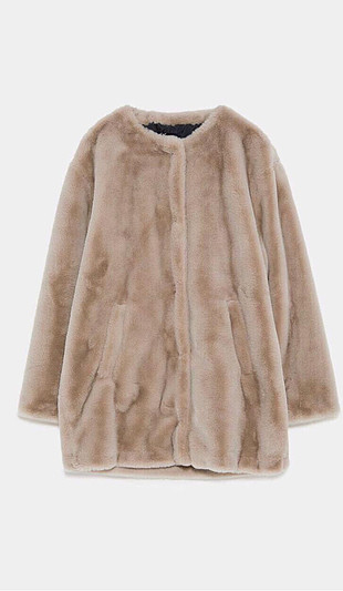 Zara Zara vizon rengi peluş kürk