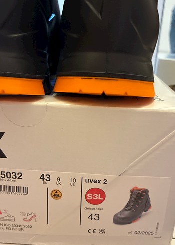 Turuncu Bağcıklı Erkek iş ayakkabısı uvexs3l - Görsel 5