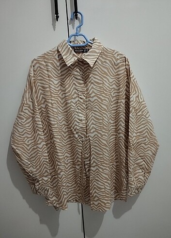 Caramel zebra desen gömlek
